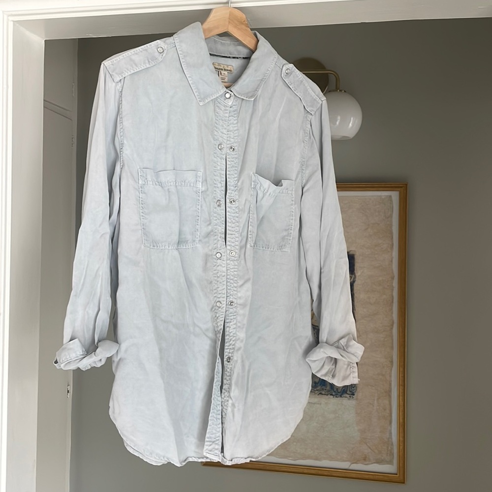Anthropologie button up tencel denim